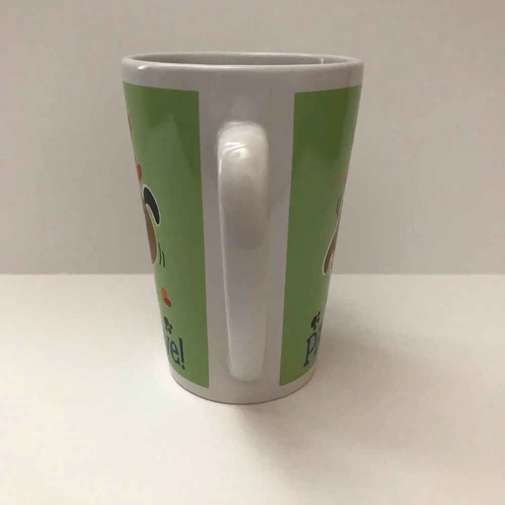 Dog Lovers Tall Coffee Tea Mug Stay Pawsitive 16oz Double Sided Graphics Office